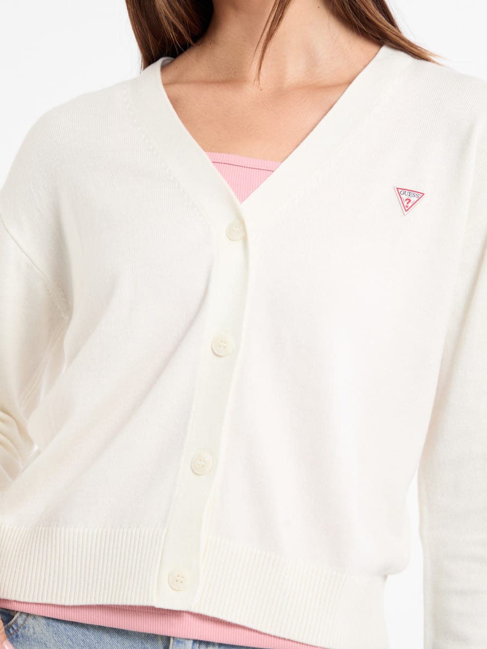 Silk and Wool-Blend Mini Triangle Cardigan - Guess