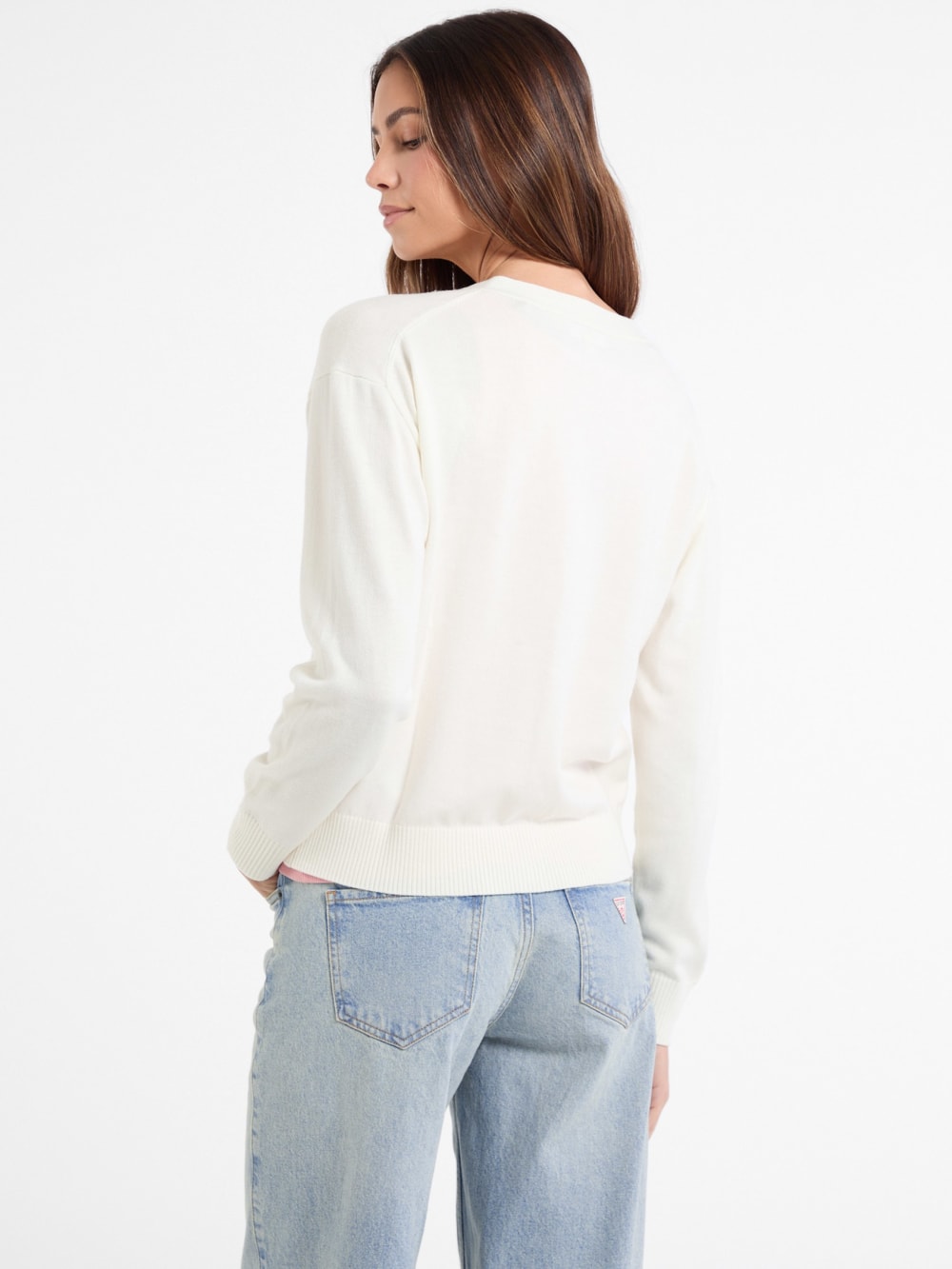 Silk and Wool-Blend Mini Triangle Cardigan - Guess