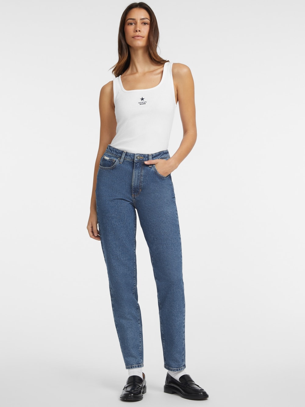 Slim Embroidered Star Tank - Guess