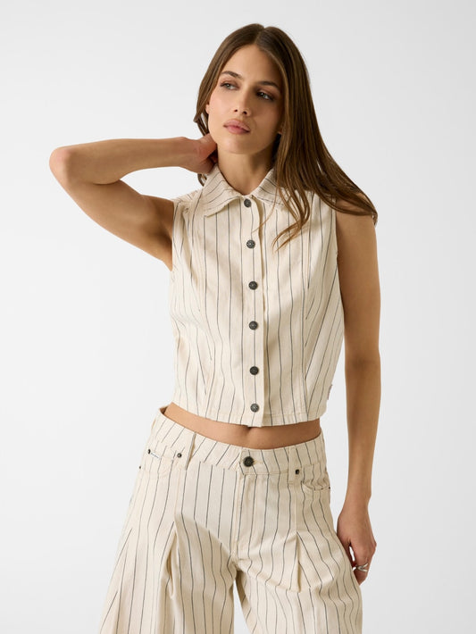 Striped cropped shirt - Guess