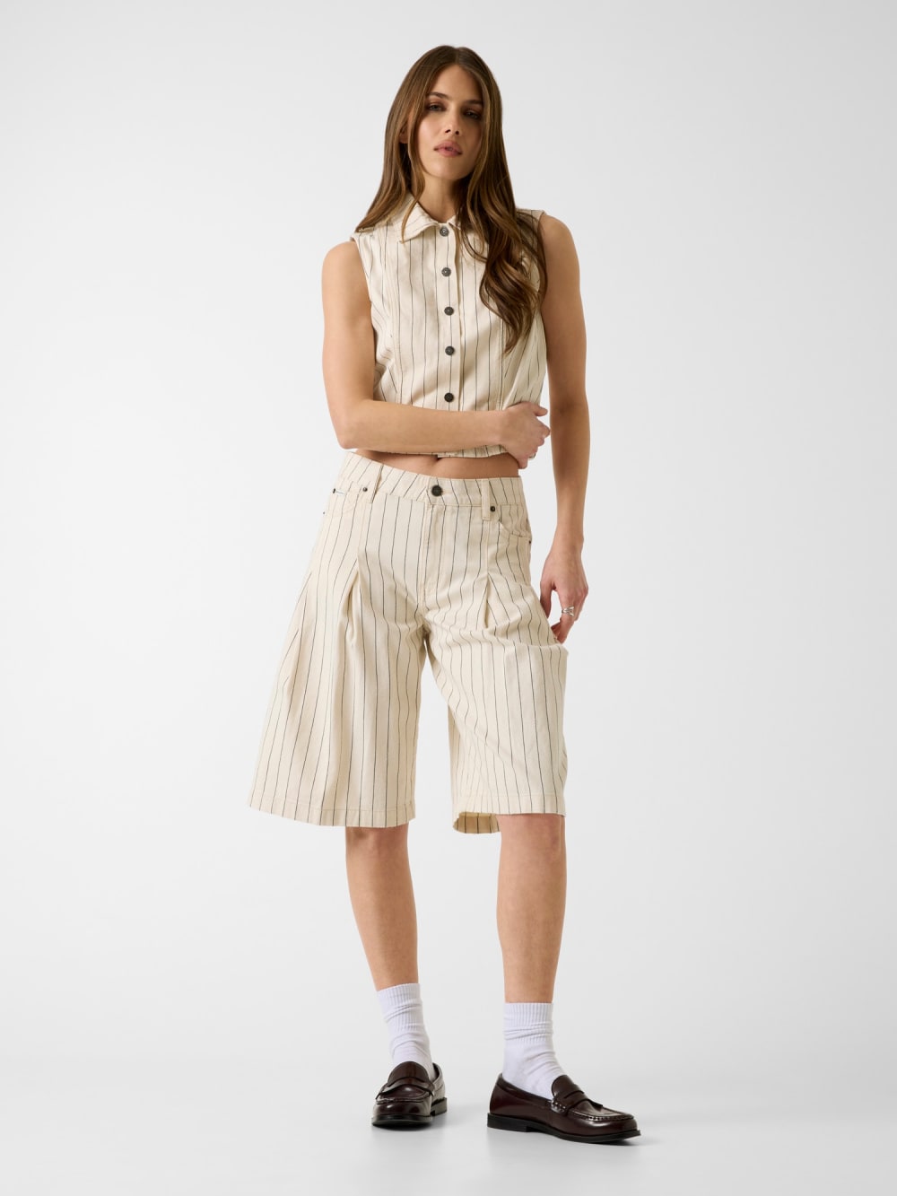 Striped cropped shirt - Guess