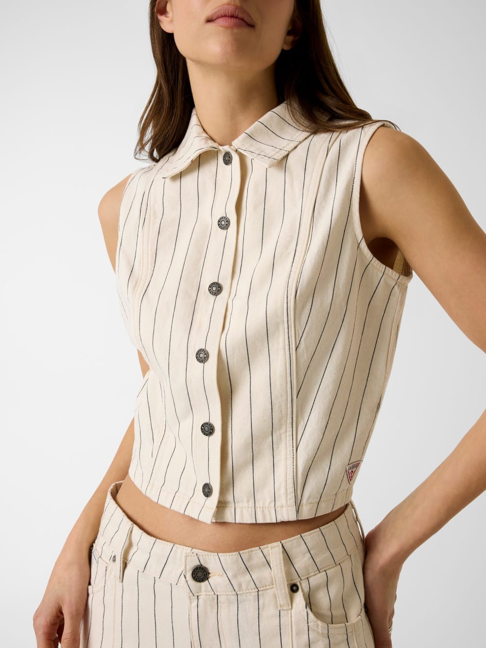 Striped cropped shirt - Guess