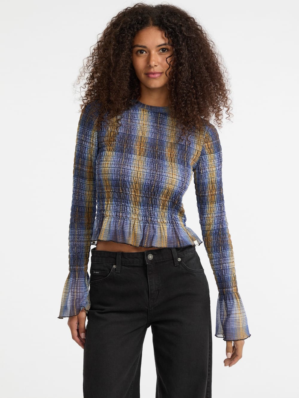 GUESS Originals Eco Smocked Mesh Printed Tee - Guess