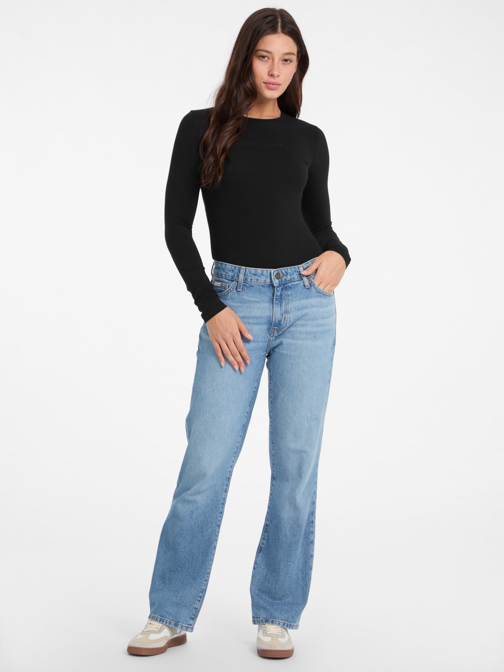 Slim Embroidered Long-Sleeve Tee - Guess