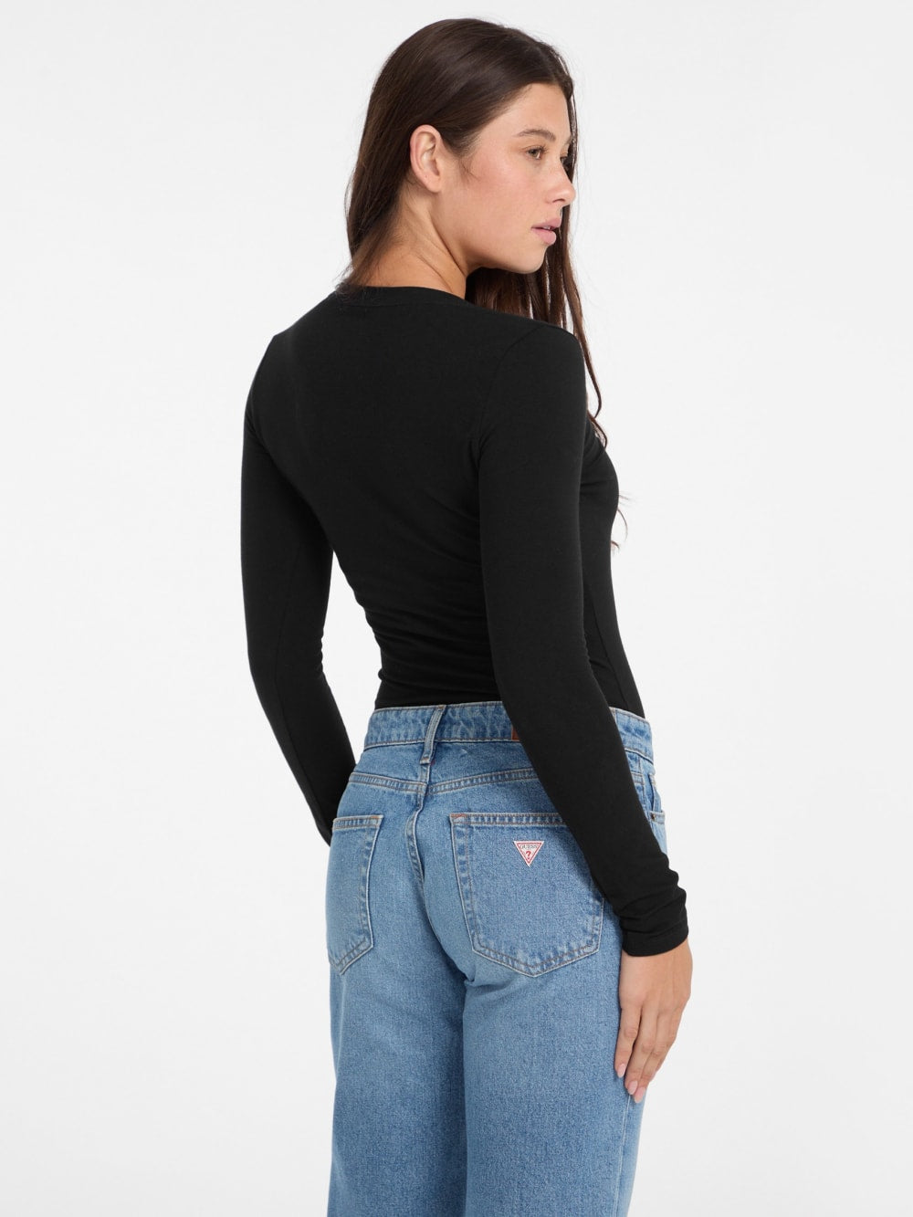 Slim Embroidered Long-Sleeve Tee - Guess