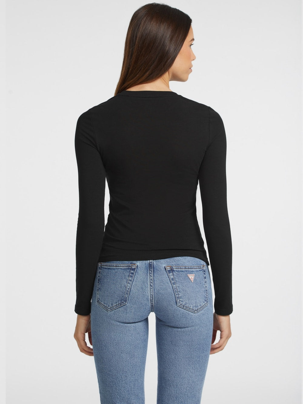 Slim Embroidered Long-Sleeve Tee - Guess