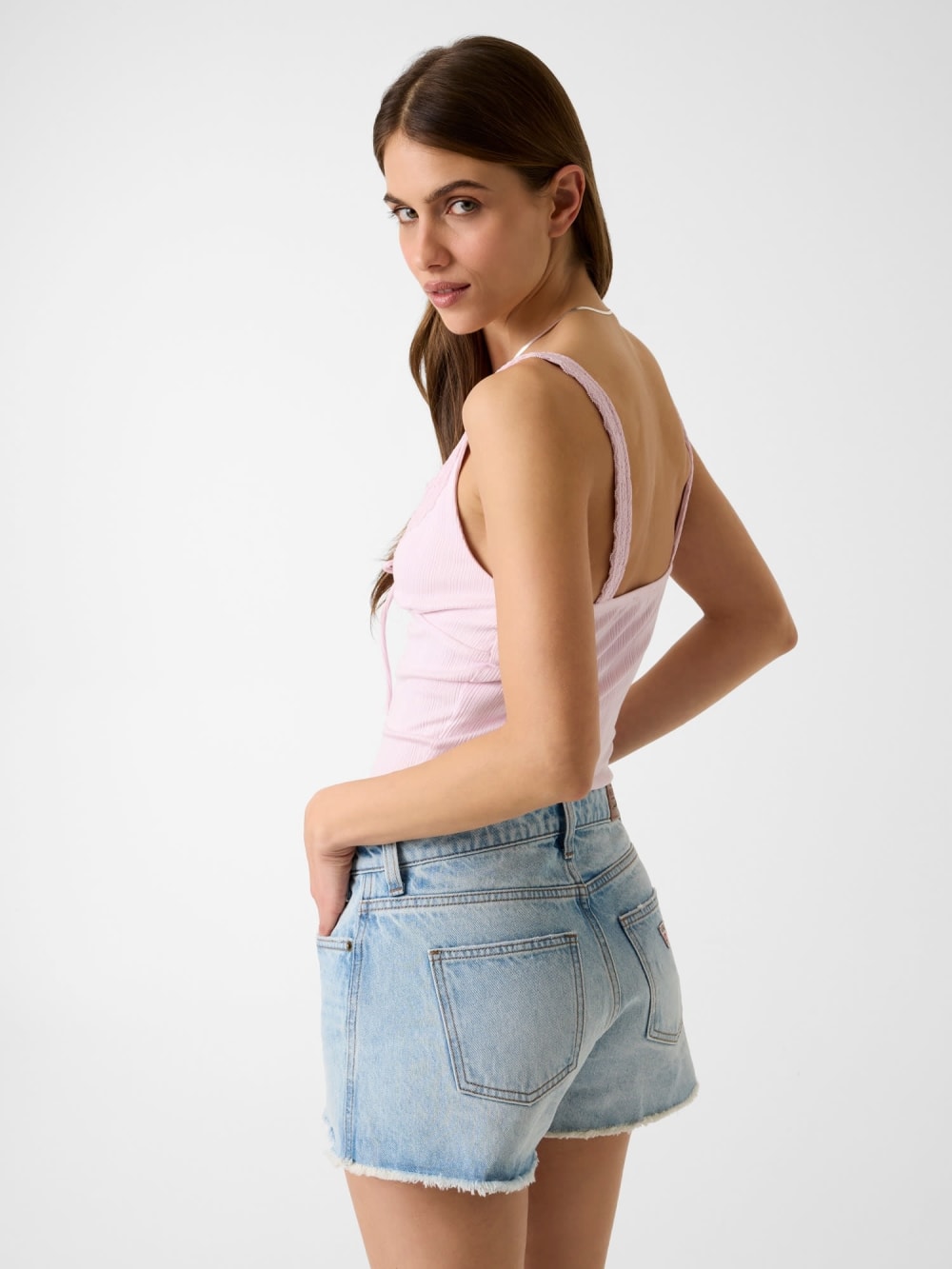 Rib-knit lace top - Guess