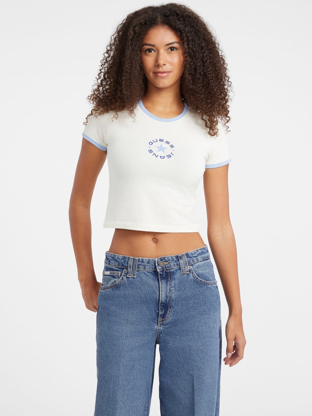 Baby Star Logo Ringer Tee - Guess