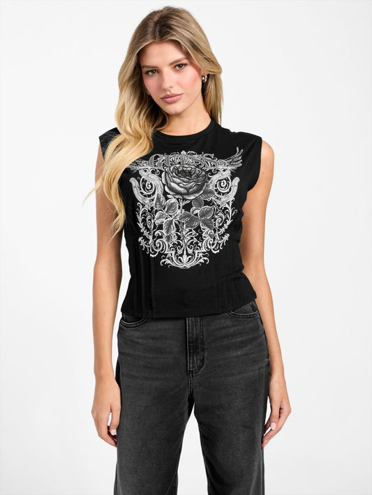 Eco Rocker Rose Corset Tee - Guess