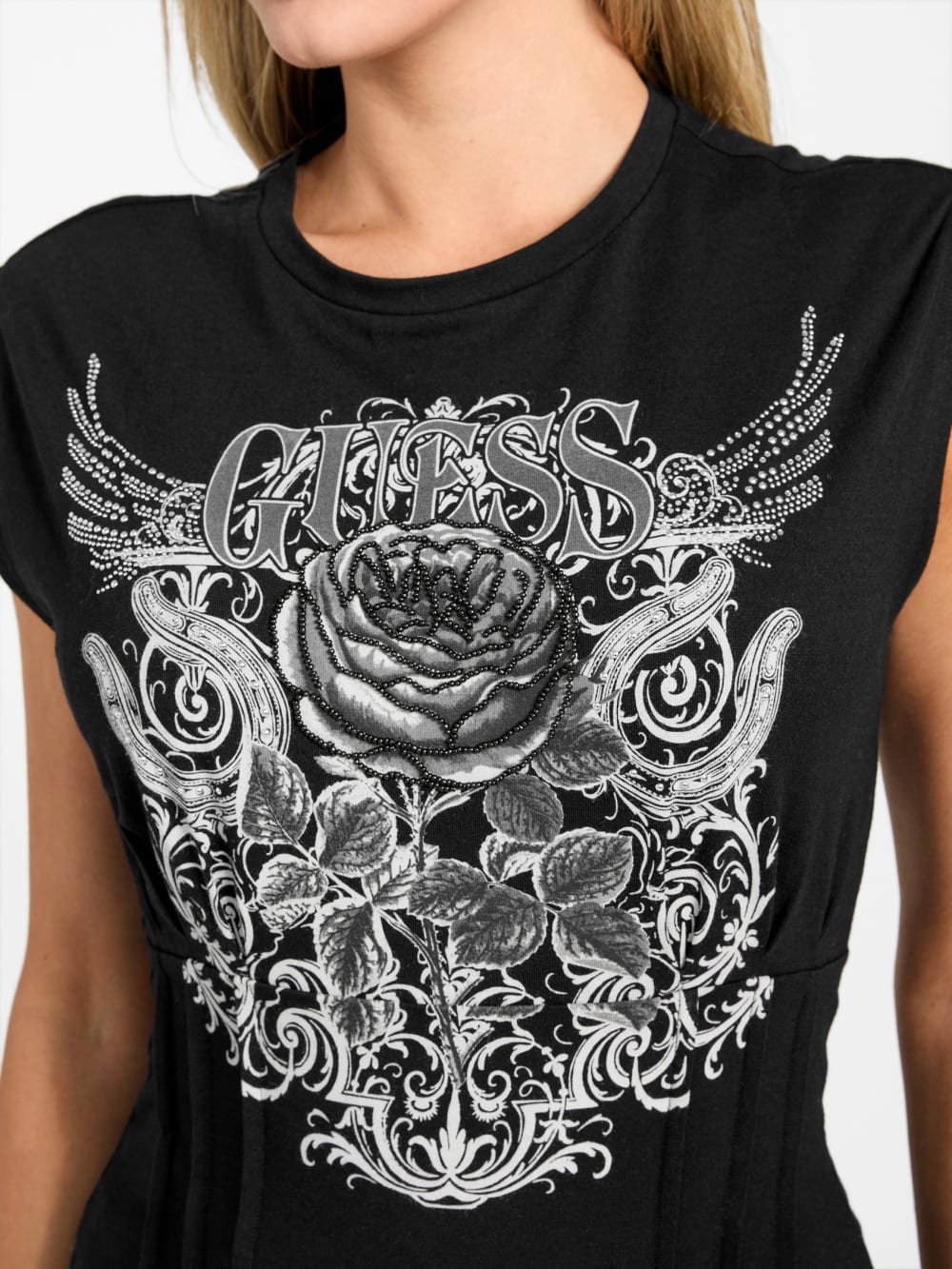 Eco Rocker Rose Corset Tee - Guess