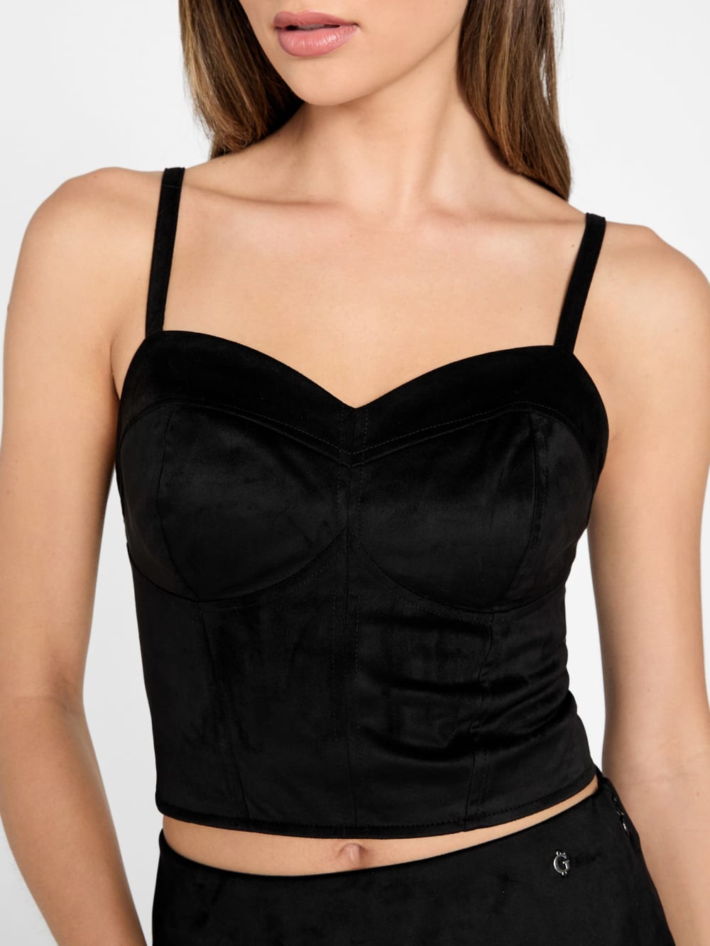 Eco Nunzia Faux-Suede Corset Top - Guess