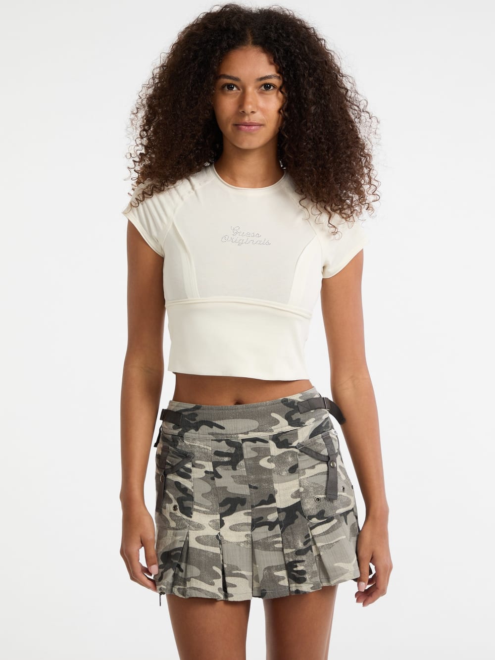 GUESS Originals Eco Raw Edge Rhinestone Tee - Guess