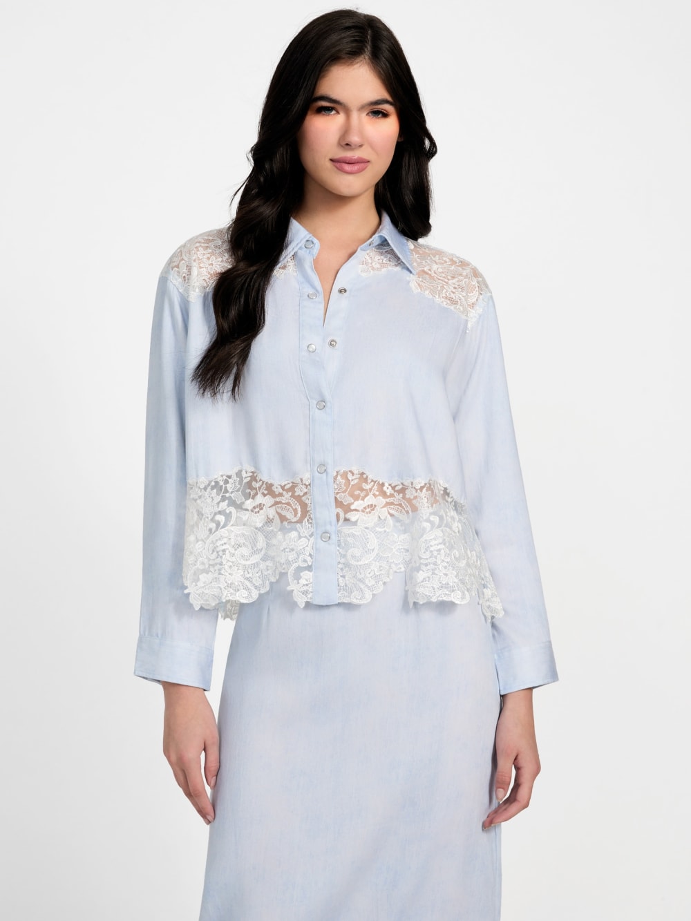 Evie Lace Denim Top - Guess