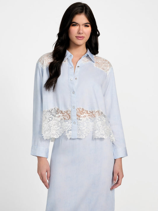 Evie Lace Denim Top - Guess