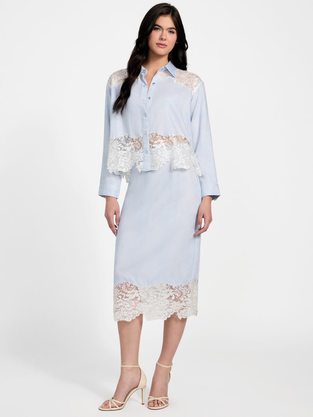 Evie Lace Denim Top - Guess