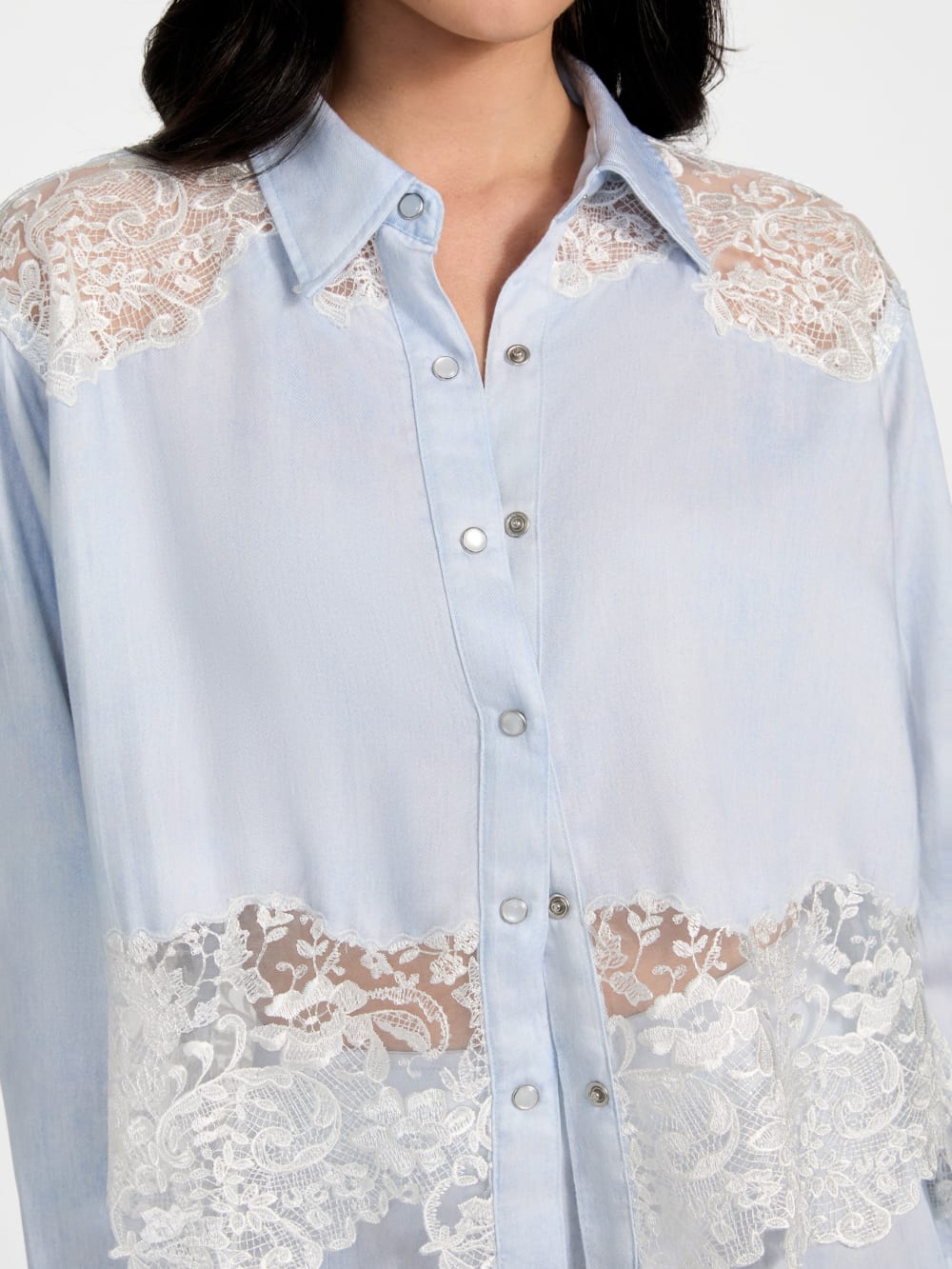 Evie Lace Denim Top - Guess