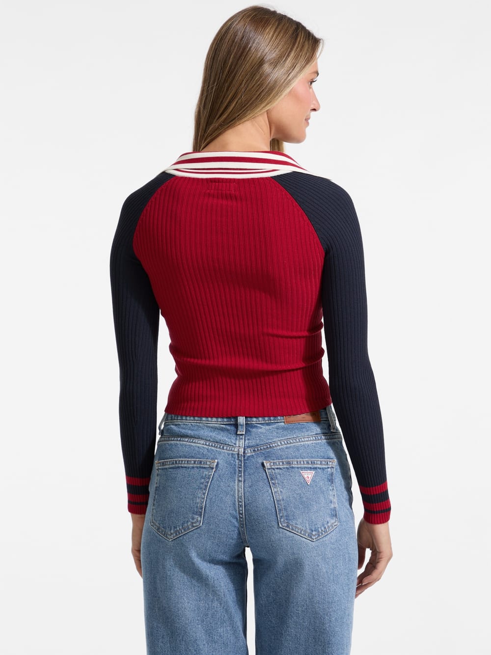 Raglan V-Neck Sweater Top - Guess
