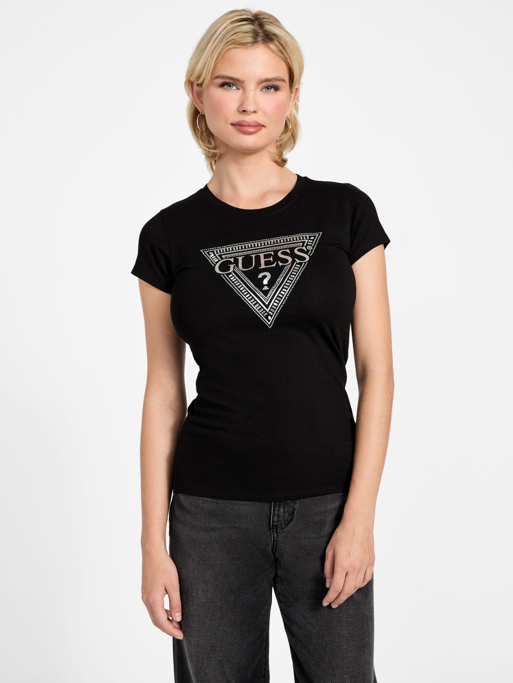 Eco Rhinestone Signature Tee - Guess