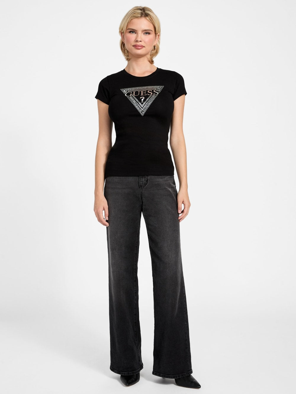 Eco Rhinestone Signature Tee - Guess