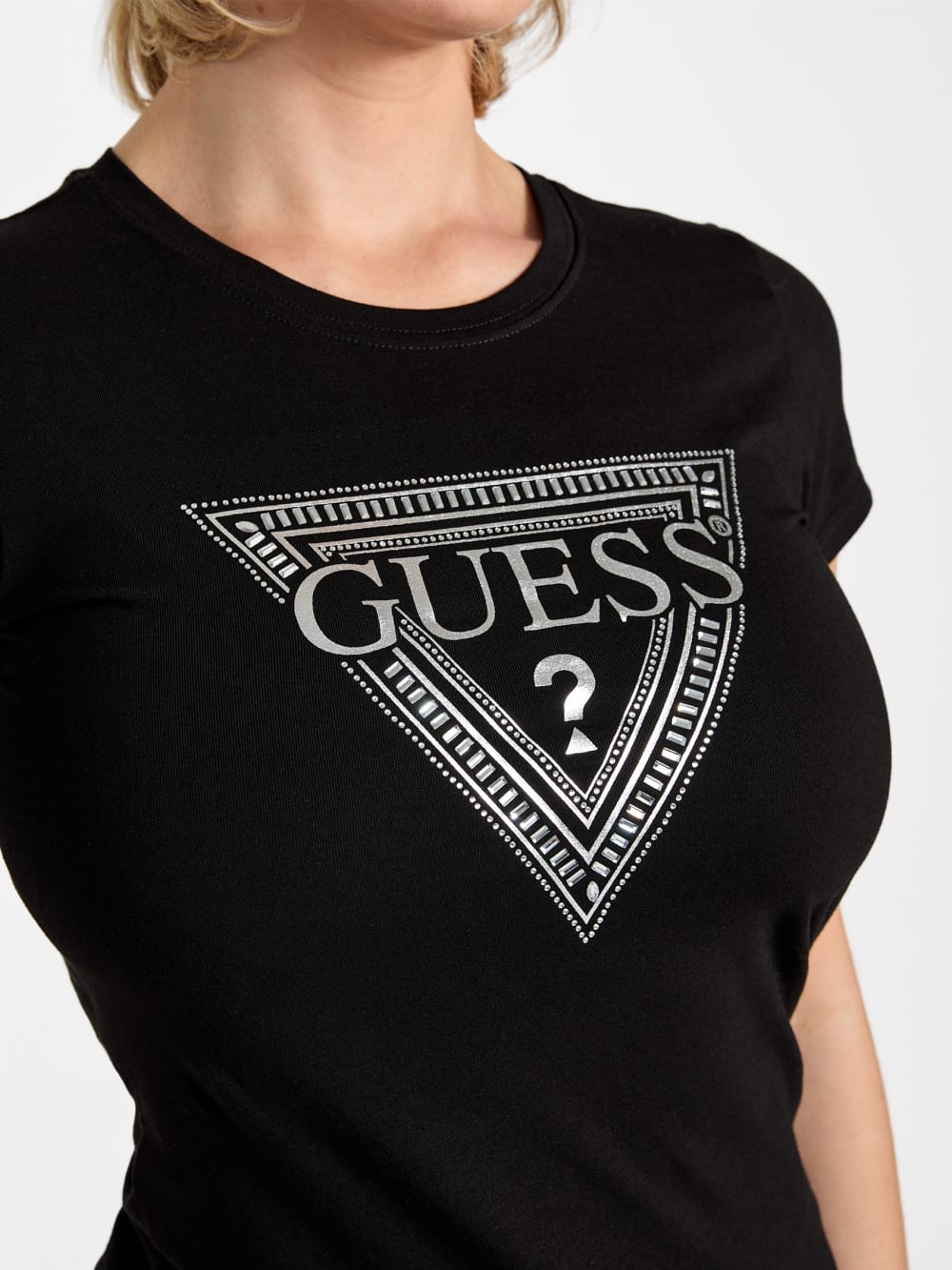 Eco Rhinestone Signature Tee - Guess