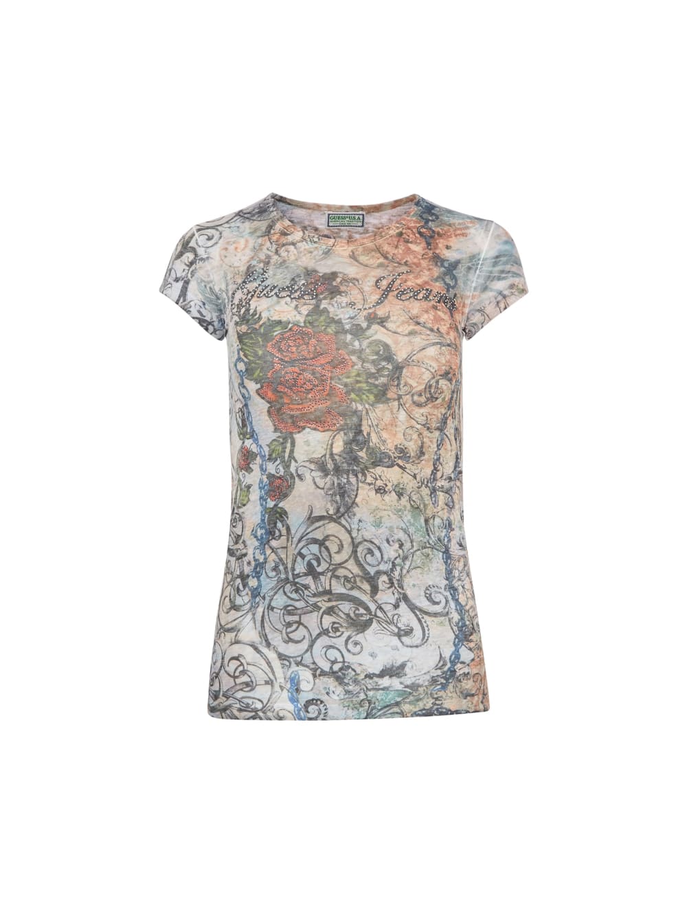 rose burnout tee - Guess