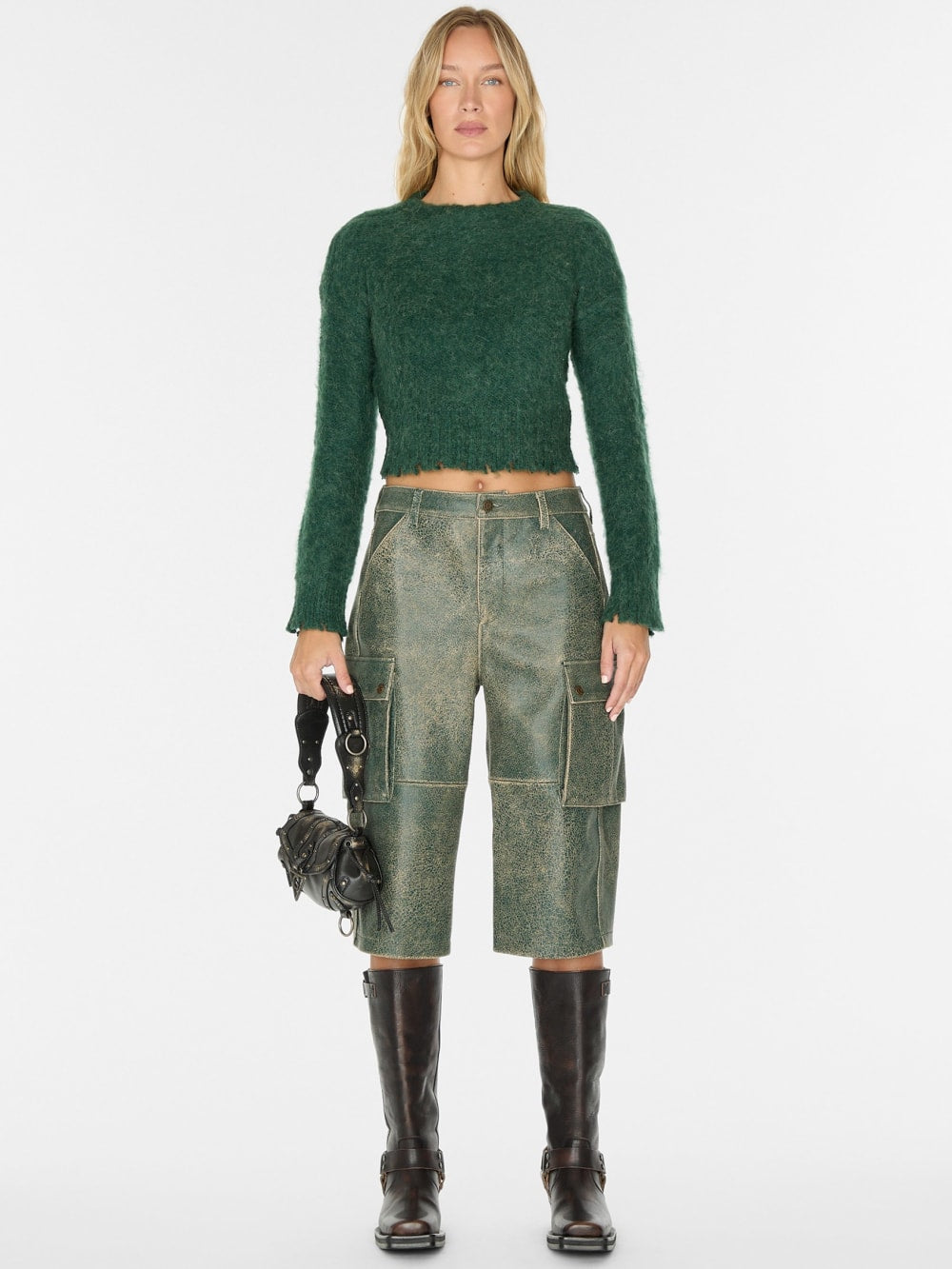 fuzzy crewneck sweater - Guess