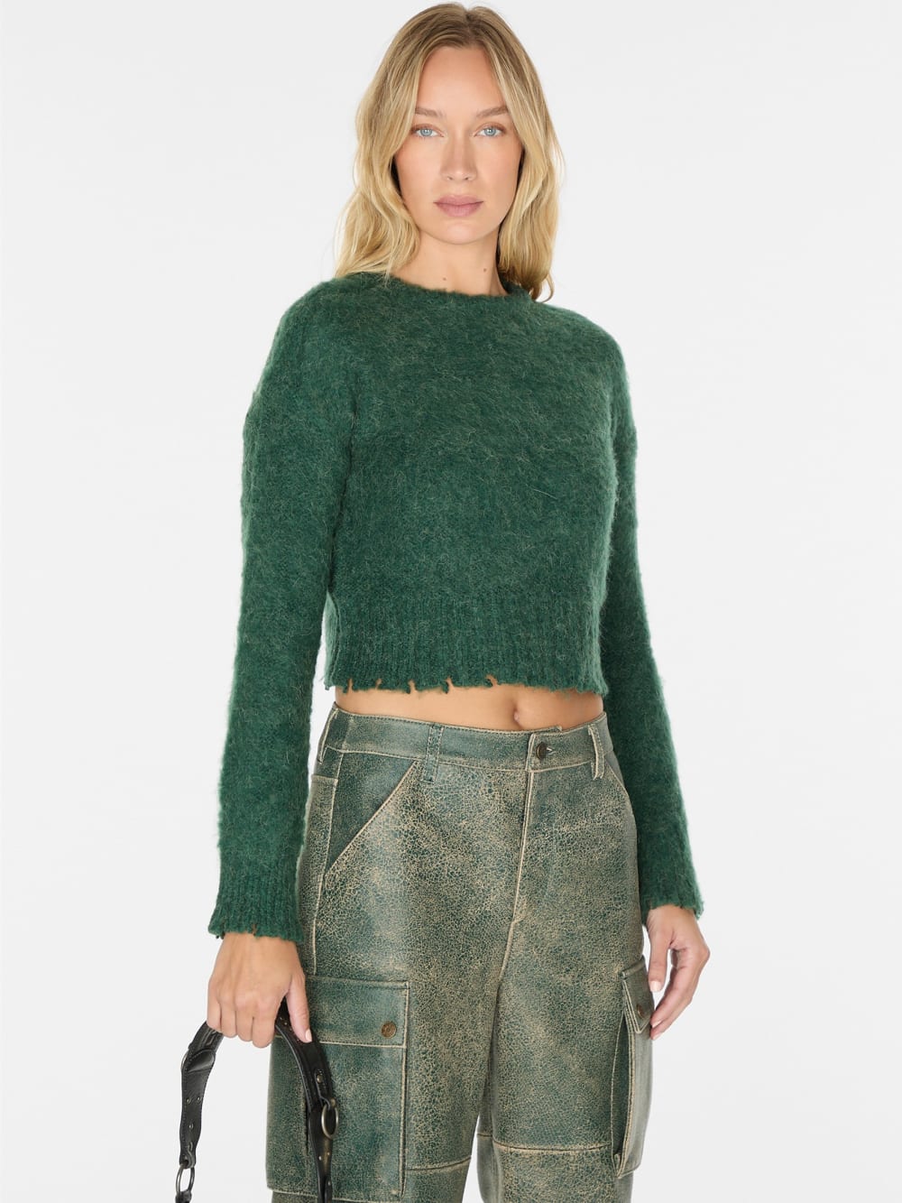 fuzzy crewneck sweater - Guess