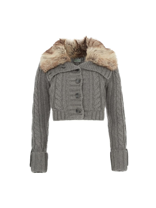 cable fur sweater - Guess
