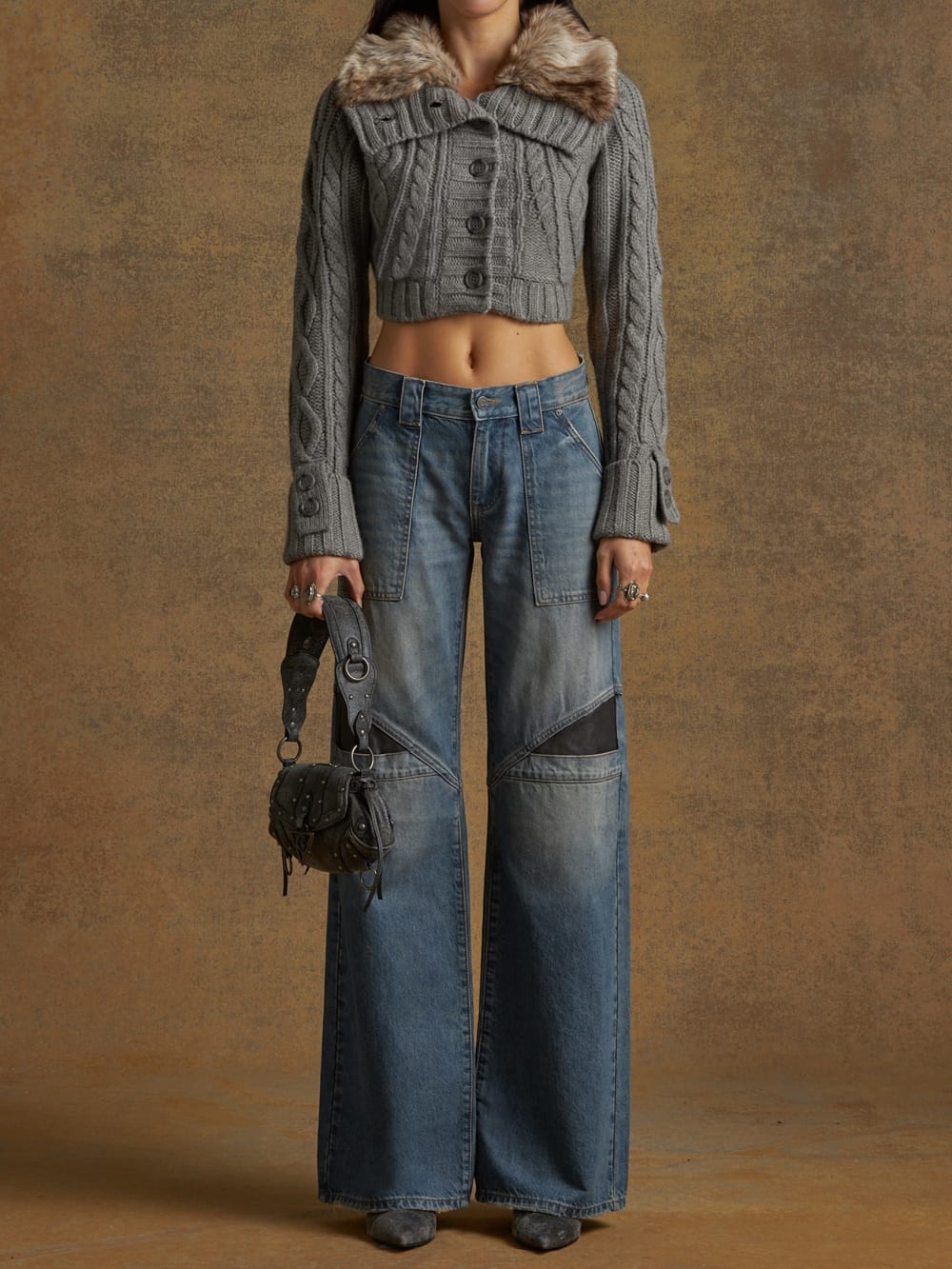 cable fur sweater - Guess