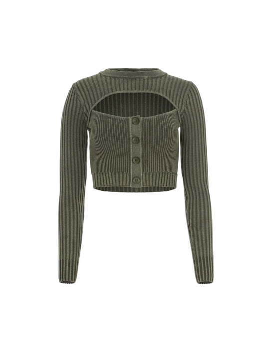 long-sleeve layered sweater top - Guess