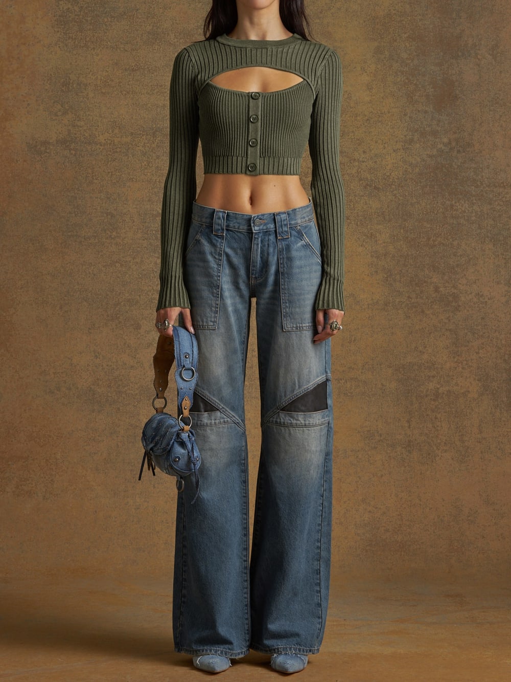long-sleeve layered sweater top - Guess