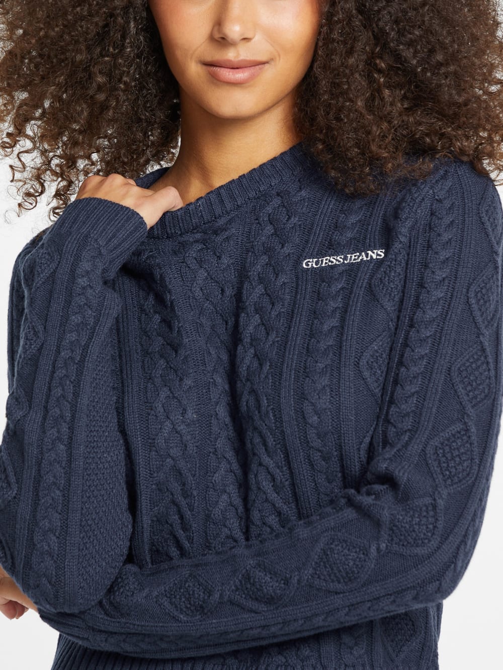 Wool-Blend Cable-Knit Sweater - Guess