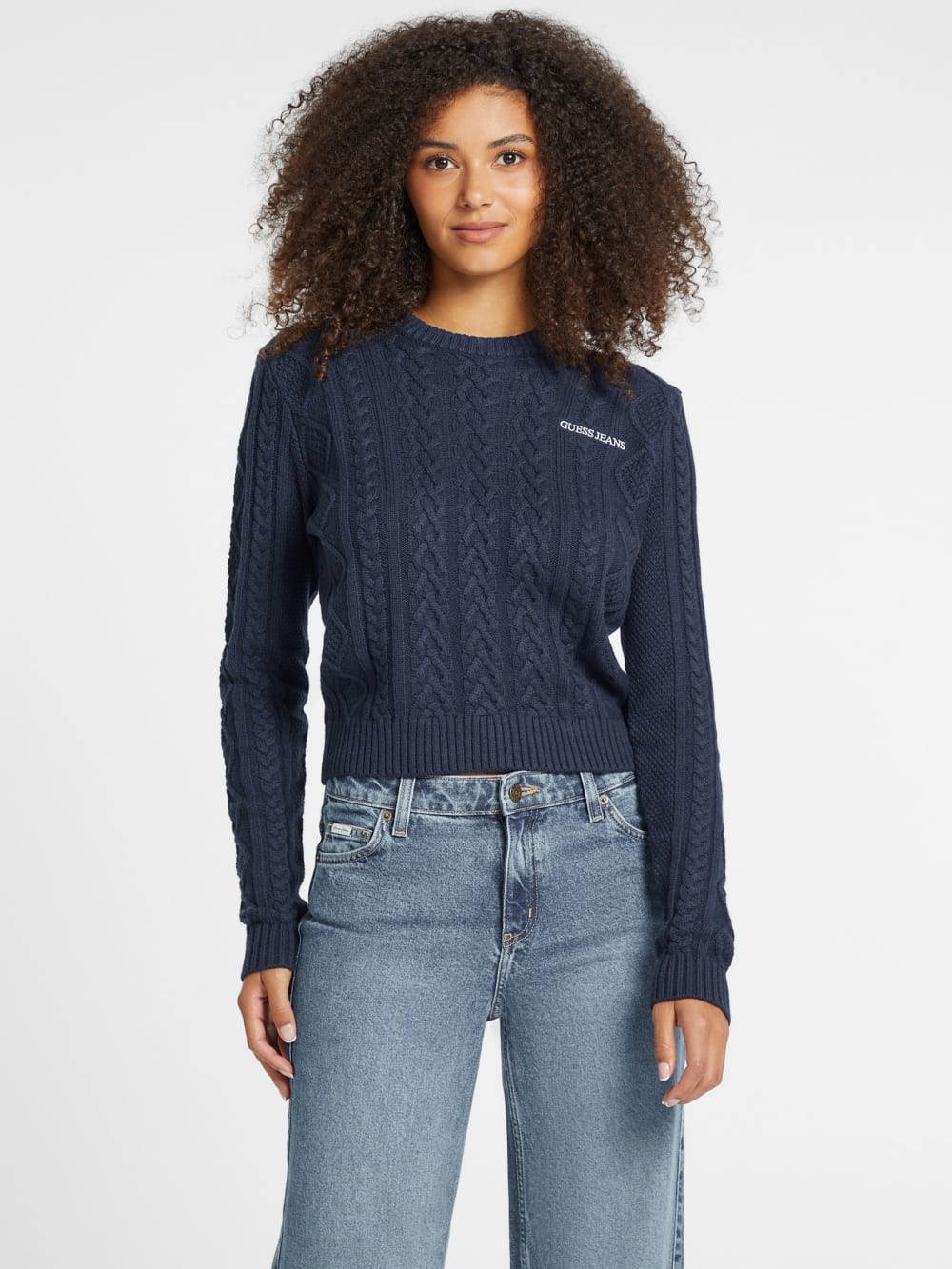 Wool-Blend Cable-Knit Sweater - Guess