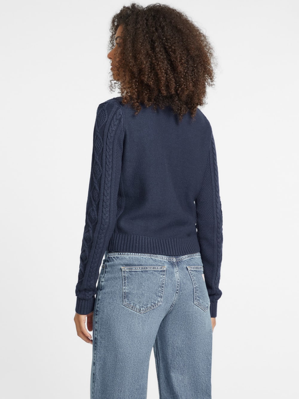 Wool-Blend Cable-Knit Sweater - Guess