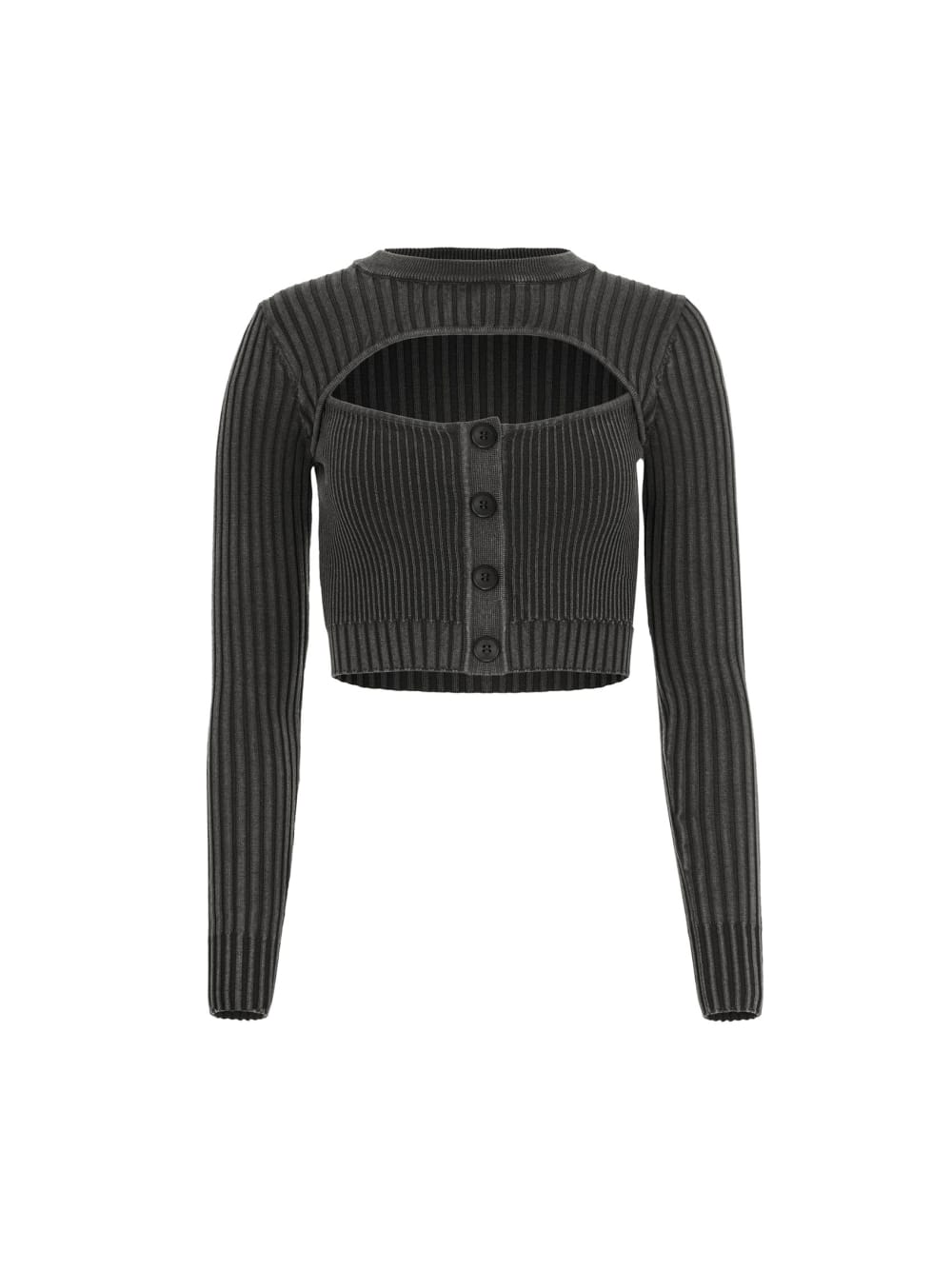 long-sleeve layered sweater top - Guess