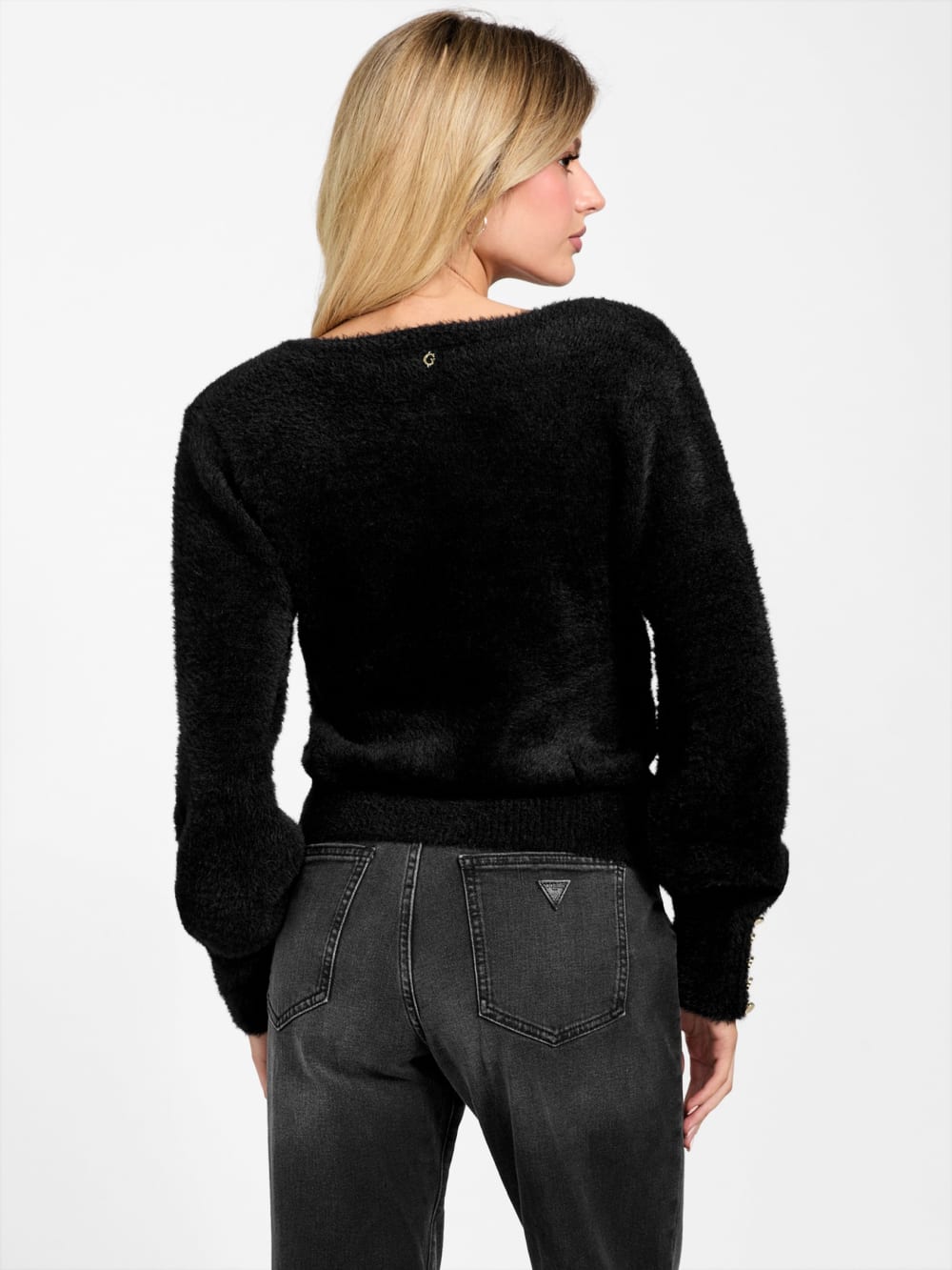Niko Fuzzy V-Neck Sweater - Guess