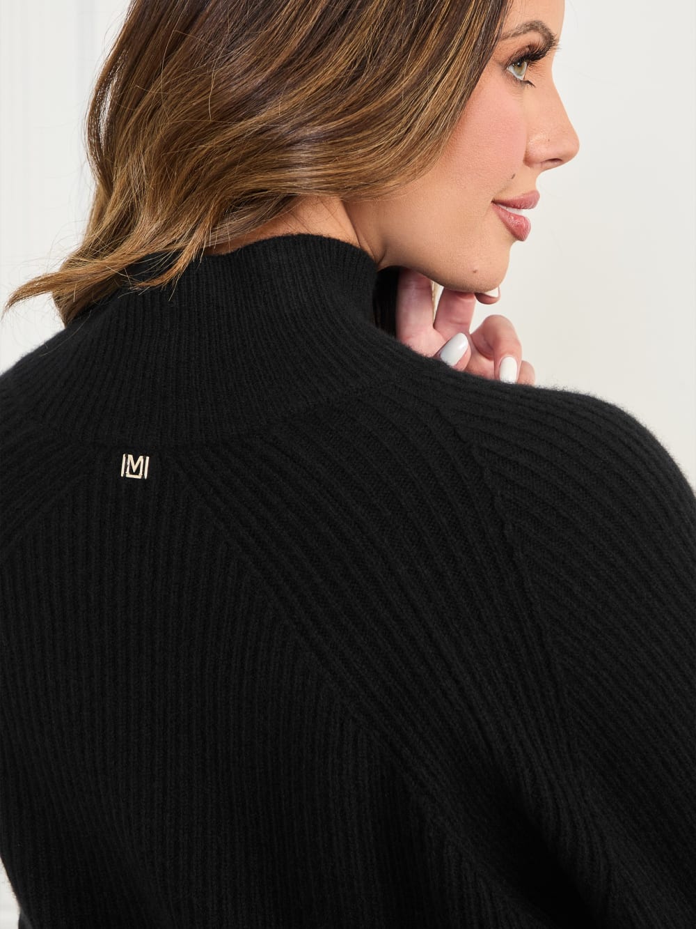 Denise Mock-Neck Ribbed Sweater - Guess
