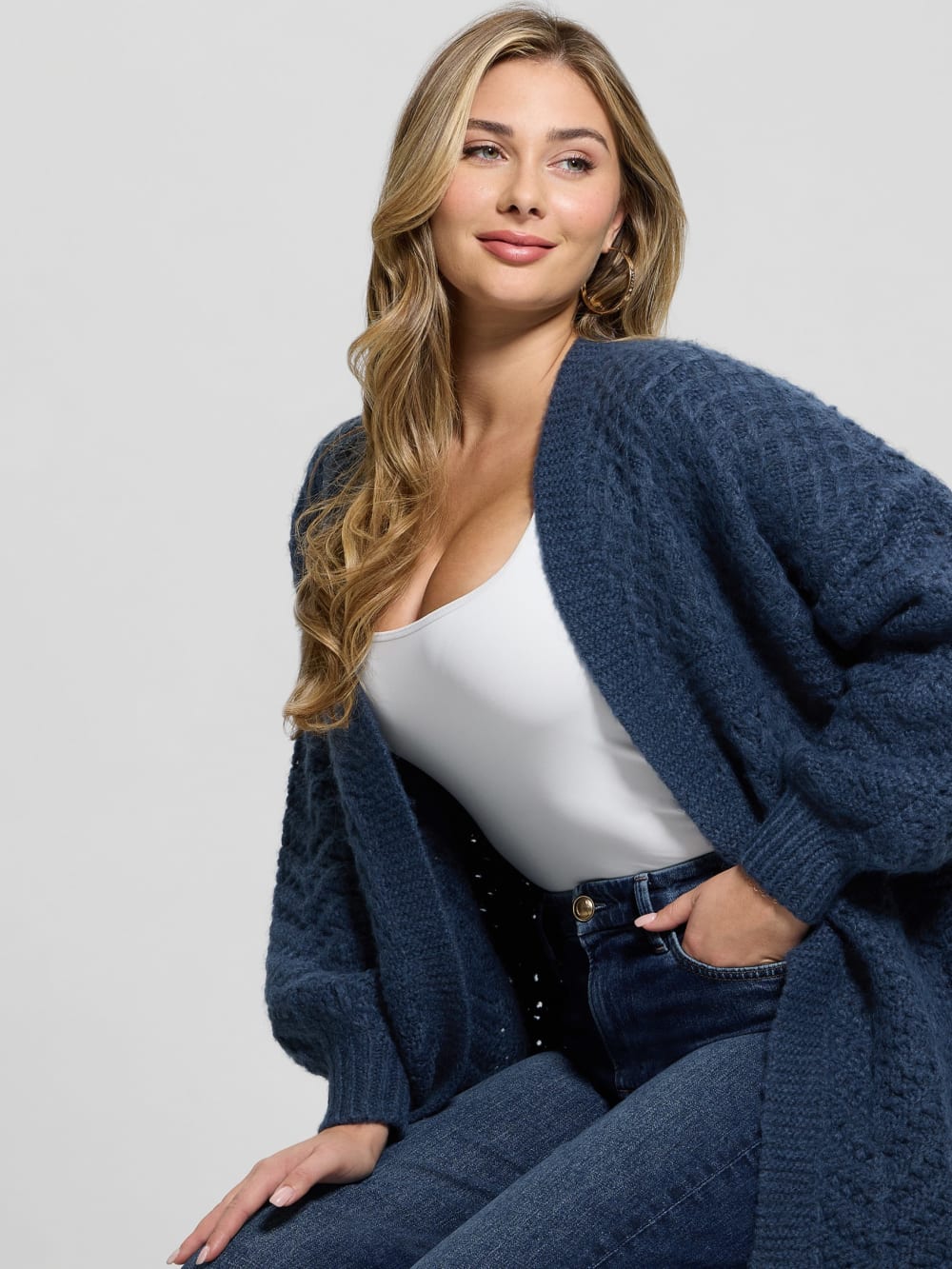 Eco Valeria Mixed Stitch Cardigan - Guess