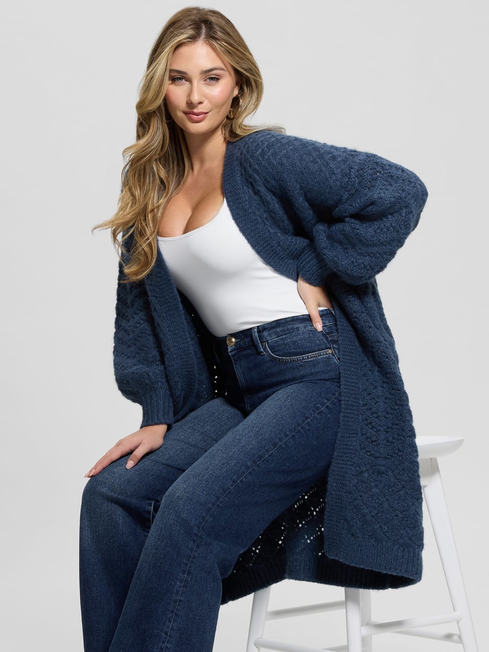 Eco Valeria Mixed Stitch Cardigan - Guess