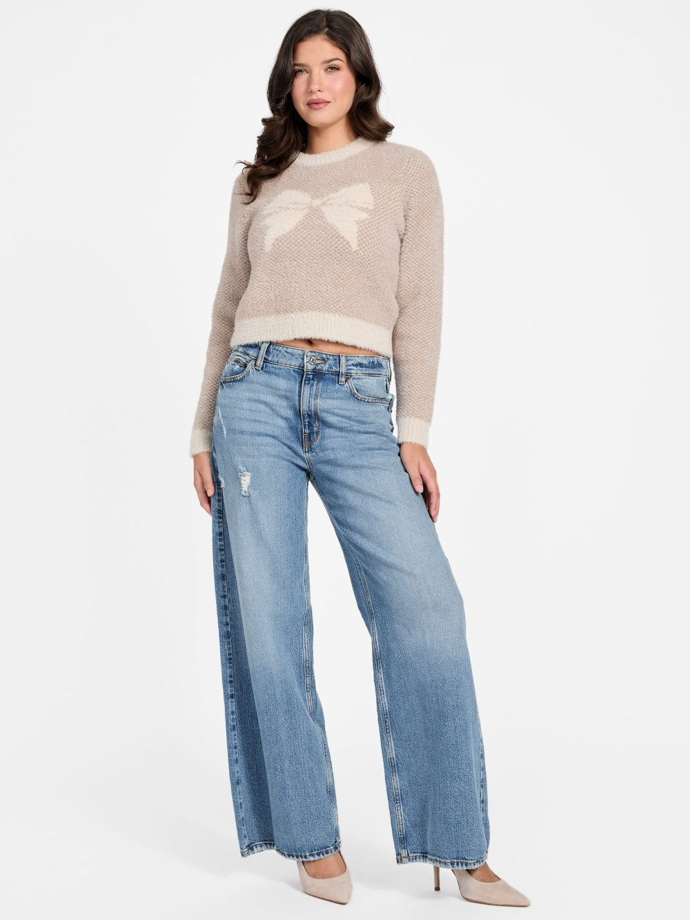 Bow Fuzzy Sweater - Guess