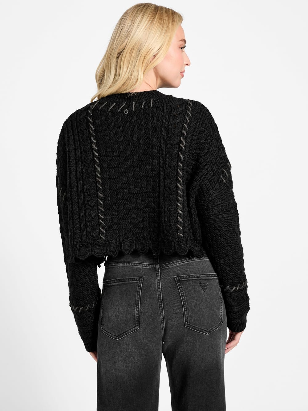 Kaori Wool-Blend Stitched Cardigan - Guess
