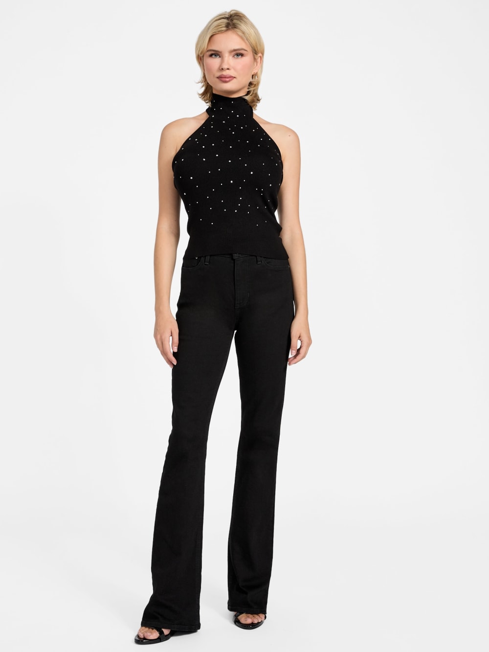 Eco Minara Rhinestone Sweater Top - Guess