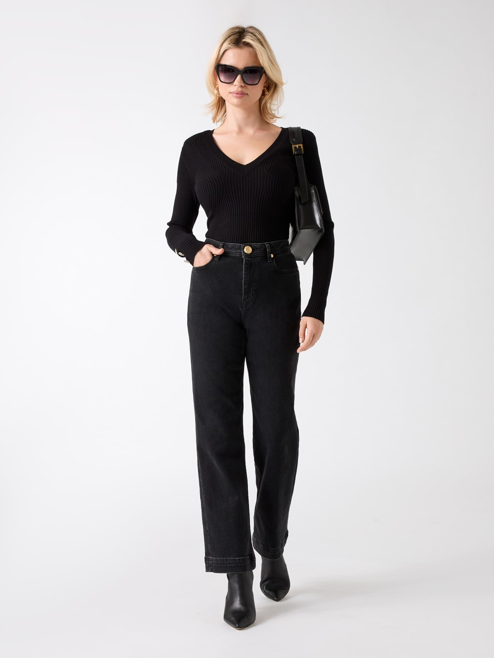 Eco Isa V-Neck Sweater Top - Guess