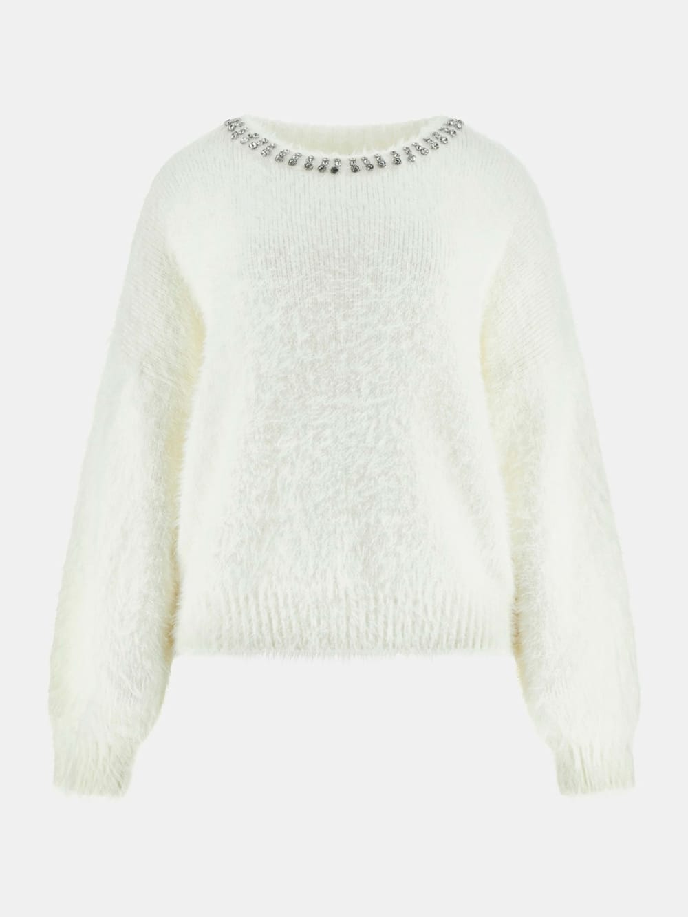 Arisa Rhinestone Neck Sweater - Guess