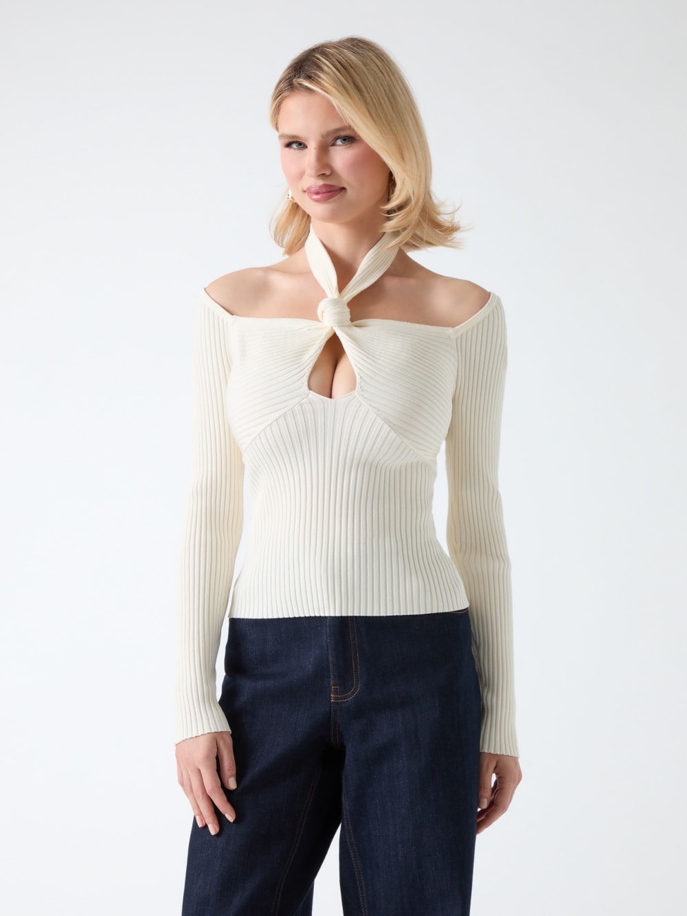 Kingsley Silk-Blend Sweater Top - Guess