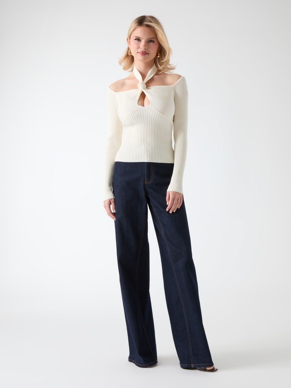 Kingsley Silk-Blend Sweater Top - Guess
