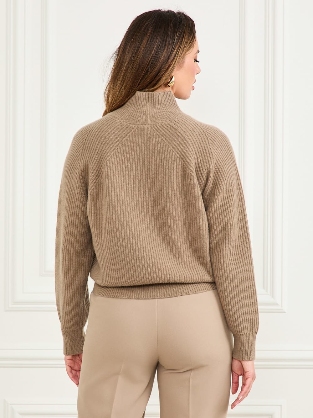 Denise Mock-Neck Ribbed Sweater - Guess
