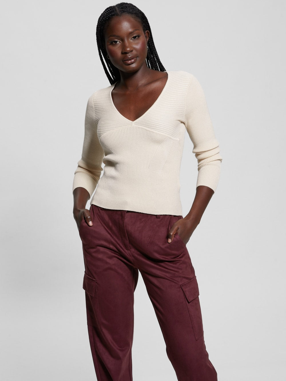 Eco Cirila Ribbed Sweater Top - Guess