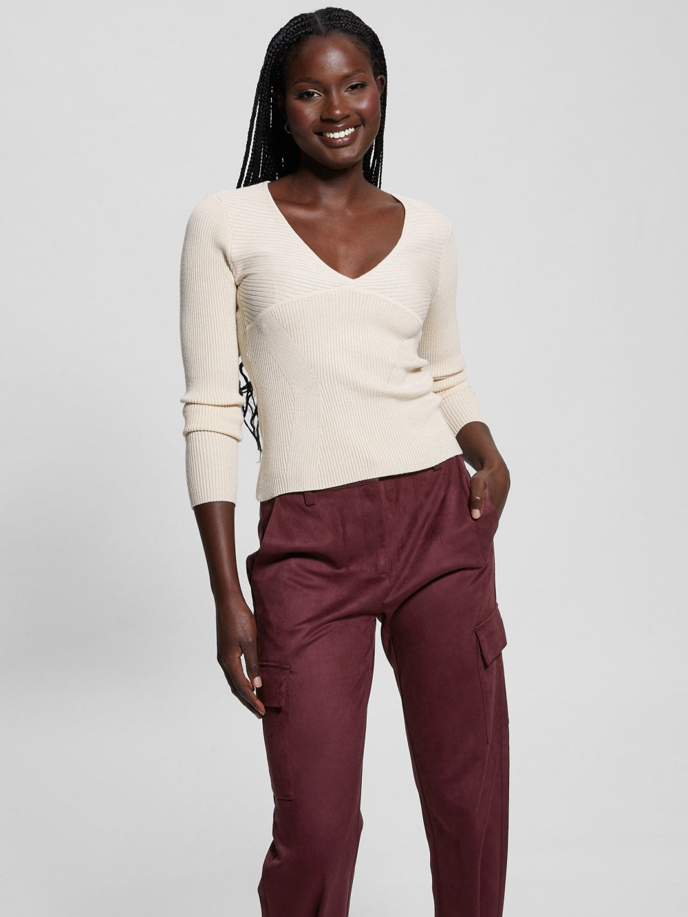 Eco Cirila Ribbed Sweater Top - Guess