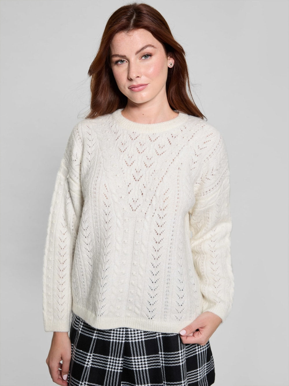 Sylvie Alpaca-Blend Pointelle Sweater - Guess